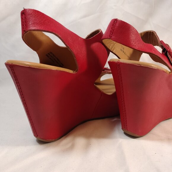 Kork-Ease Susie Wedge Platform Sandals in Red - Picture 10 of 12